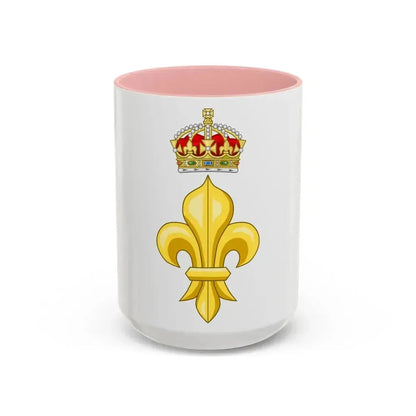 Crowned Fleur de lys (Tudor Crown) - Accent Coffee Mug 15oz Pink - Go Mug Yourself