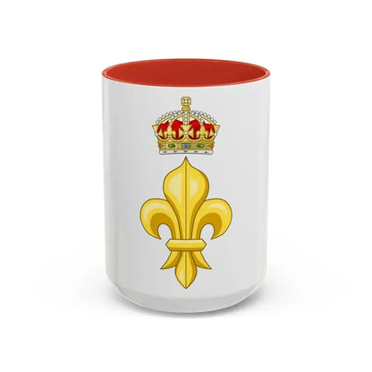Crowned Fleur de lys (Tudor Crown) - Accent Coffee Mug 15oz Red - Go Mug Yourself