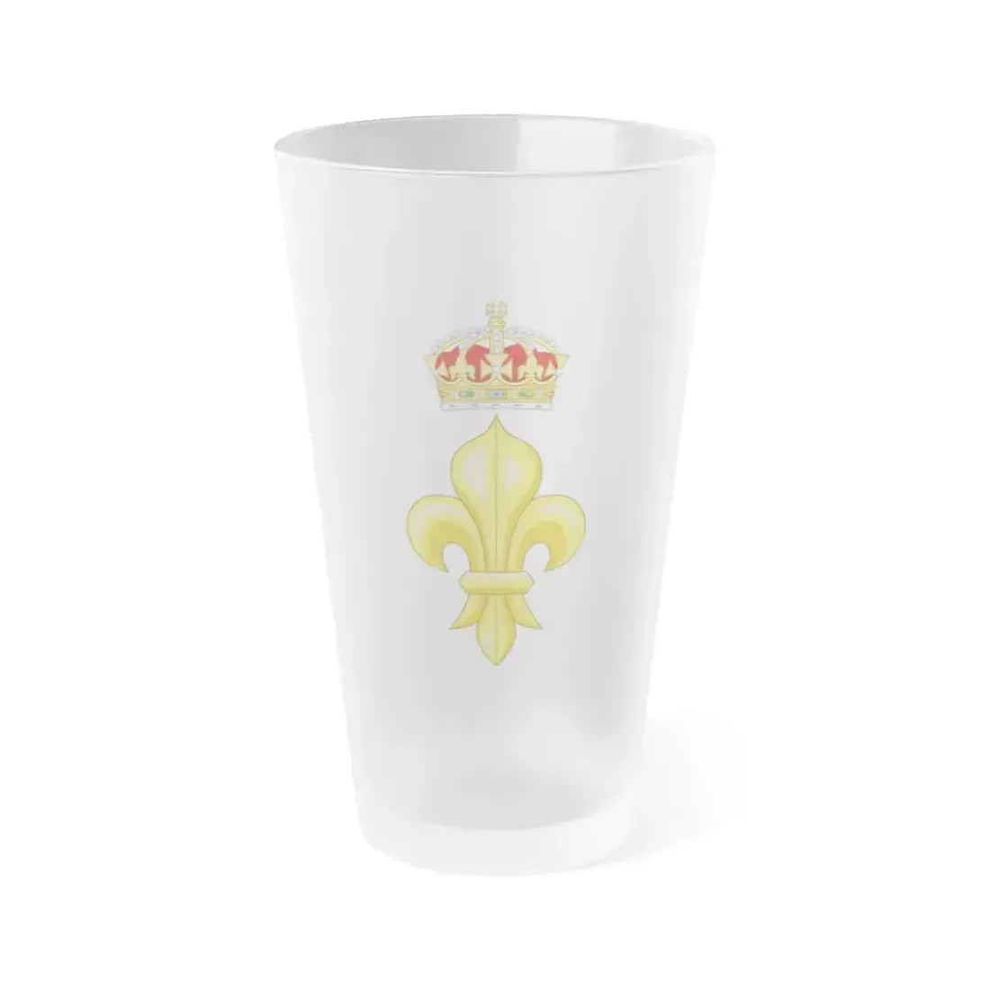 Crowned Fleur de lys (Tudor Crown) - Frosted Pint Glass 16oz 16oz Frosted - Go Mug Yourself