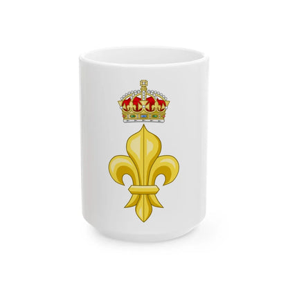 Crowned Fleur de lys (Tudor Crown) - White Coffee Mug 15oz - Go Mug Yourself