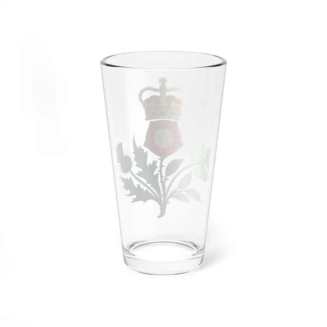 Crowned Floral Badges of the United Kingdom shamrock dexter (United Kingdom) (Coat of Arms) Pint Glass 16oz - Go Mug Yourself