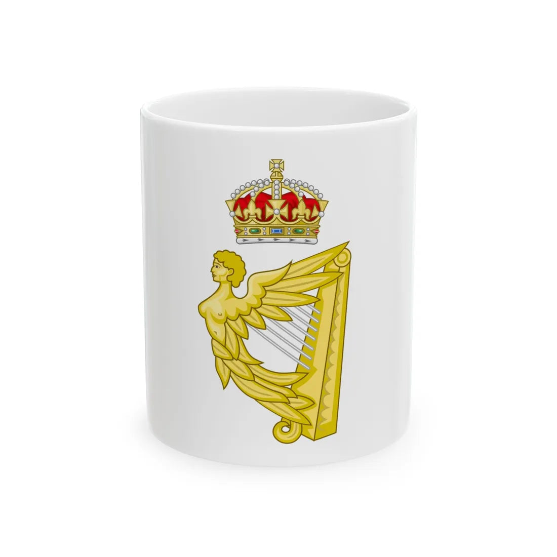 Crowned Harp (Tudor Crown) - White Coffee Mug - Go Mug Yourself