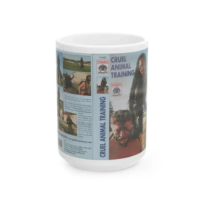 CRUEL ANIMAL TRAINING VIDEO (VHS COVER) - White Coffee Mug 15oz - Go Mug Yourself