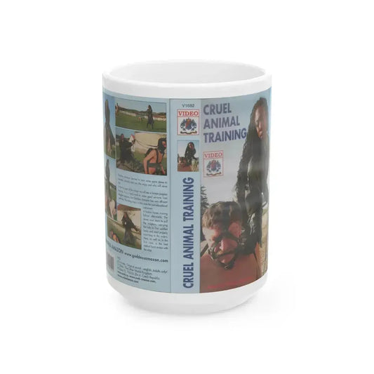 CRUEL ANIMAL TRAINING VIDEO (VHS COVER) - White Coffee Mug 15oz - Go Mug Yourself