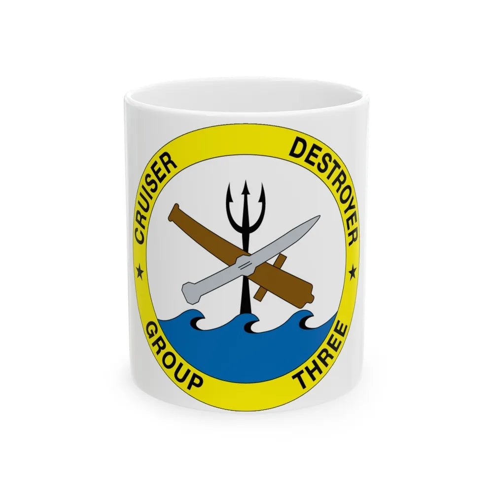 Cruise Destroyer Group Three (U.S. Navy) White Coffee Mug-11oz-Go Mug Yourself