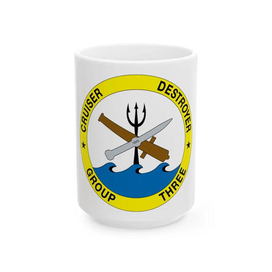 Cruise Destroyer Group Three (U.S. Navy) White Coffee Mug-15oz-Go Mug Yourself