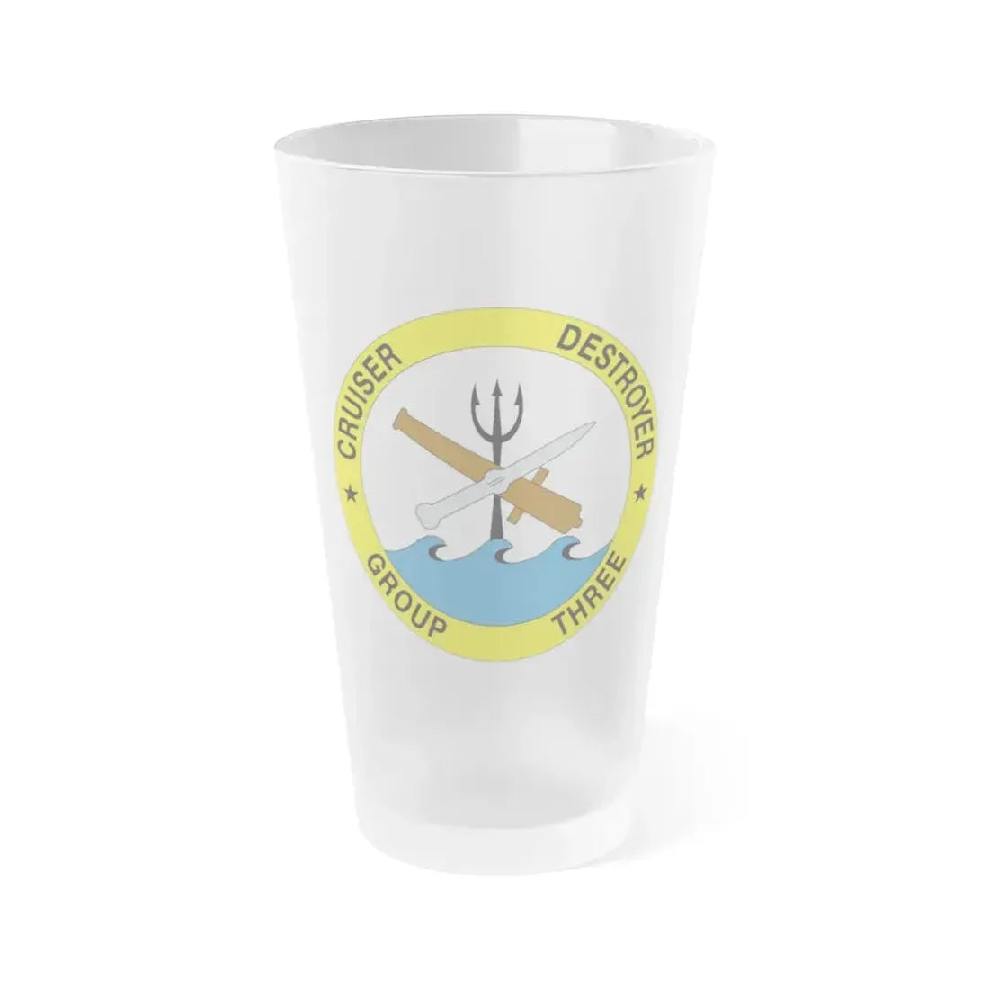 Cruise Destroyer Group Three (U.S. Navy) Frosted Pint Glass 16oz Default Title - Go Mug Yourself