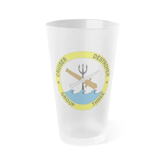 Cruise Destroyer Group Three (U.S. Navy) Frosted Pint Glass 16oz Default Title - Go Mug Yourself