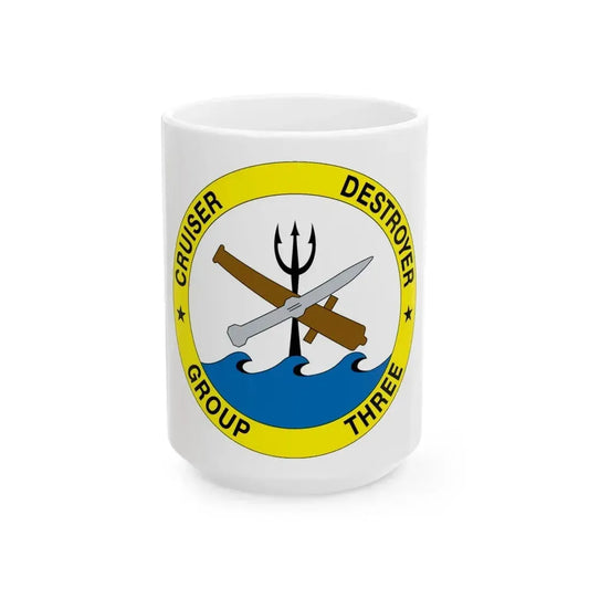 Cruise Destroyer Group Three (U.S. Navy) White Coffee Mug 15oz - Go Mug Yourself