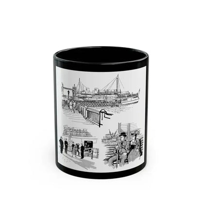 Cruising Down The River. From Courier, 1950 - Black Coffee Mug 11oz - Go Mug Yourself