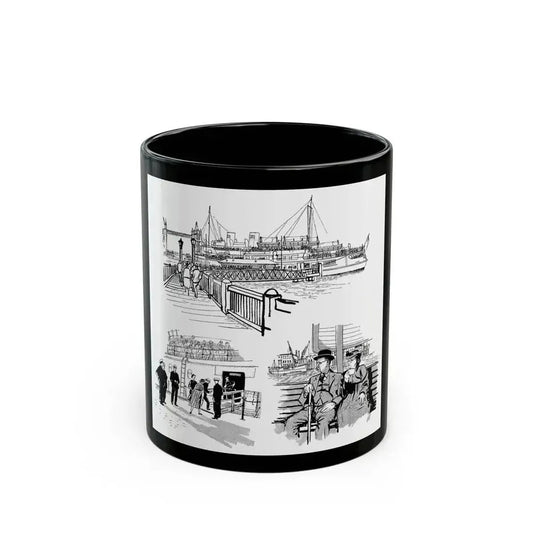 Cruising Down The River. From Courier, 1950 - Black Coffee Mug 11oz - Go Mug Yourself