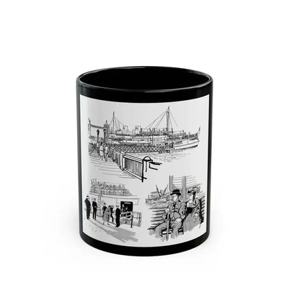Cruising Down The River. From Courier, 1950 - Black Coffee Mug 11oz - Go Mug Yourself