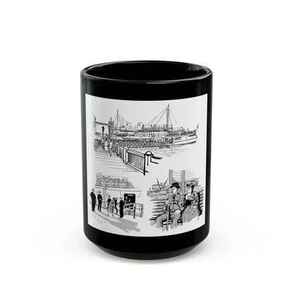 Cruising Down The River. From Courier, 1950 - Black Coffee Mug 15oz - Go Mug Yourself