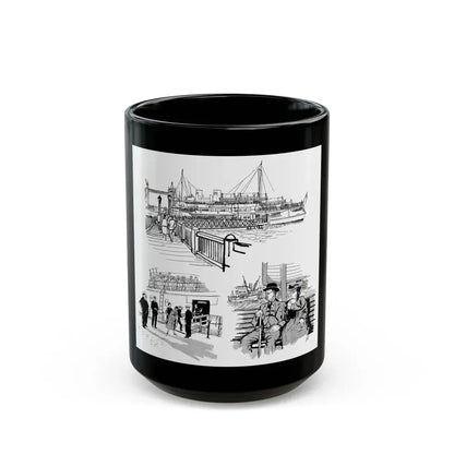 Cruising Down The River. From Courier, 1950 - Black Coffee Mug 15oz - Go Mug Yourself