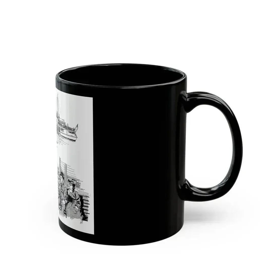 Cruising Down The River. From Courier, 1950 - Black Coffee Mug - Go Mug Yourself