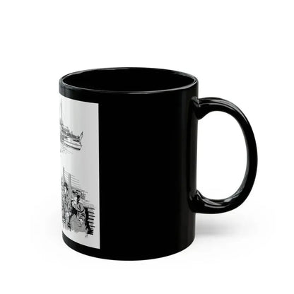 Cruising Down The River. From Courier, 1950 - Black Coffee Mug - Go Mug Yourself