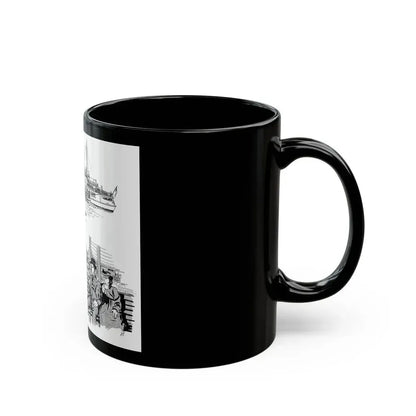 Cruising Down The River. From Courier, 1950 - Black Coffee Mug - Go Mug Yourself