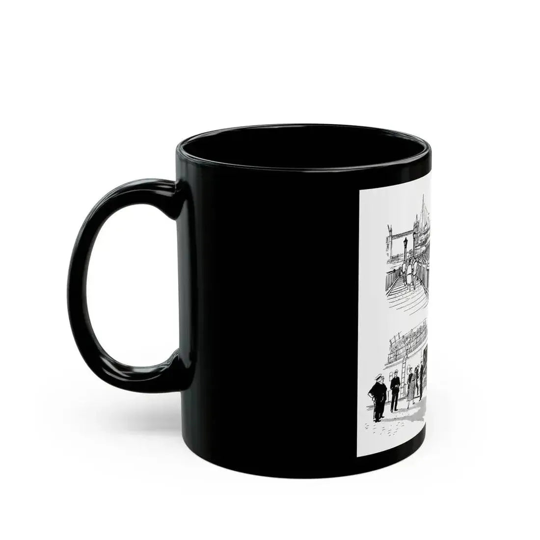 Cruising Down The River. From Courier, 1950 - Black Coffee Mug - Go Mug Yourself