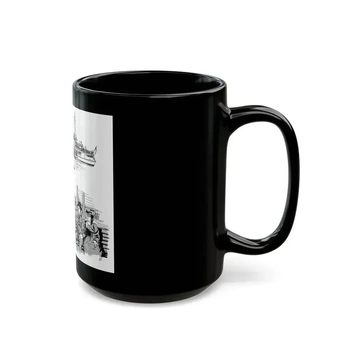 Cruising Down The River. From Courier, 1950 - Black Coffee Mug - Go Mug Yourself