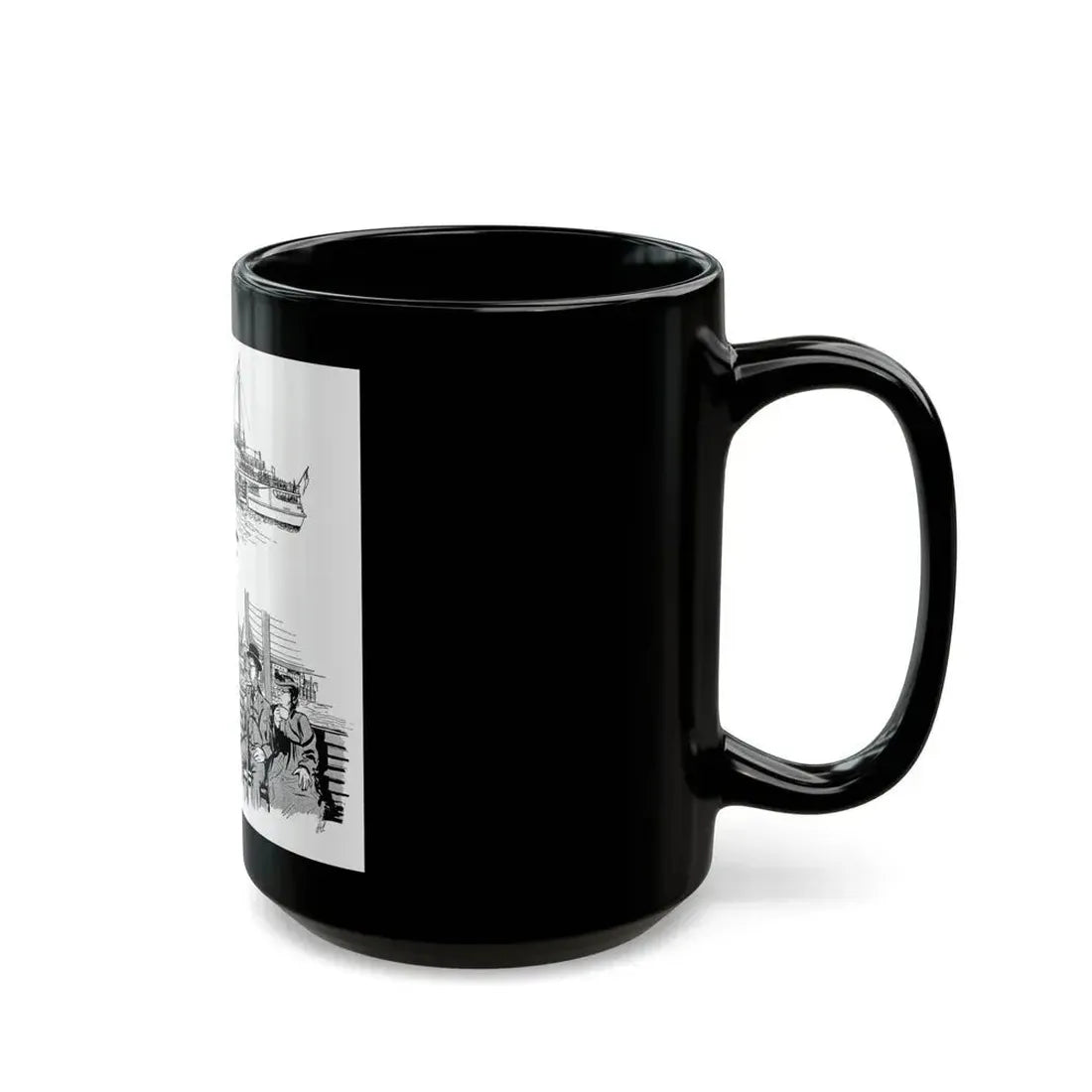 Cruising Down The River. From Courier, 1950 - Black Coffee Mug - Go Mug Yourself