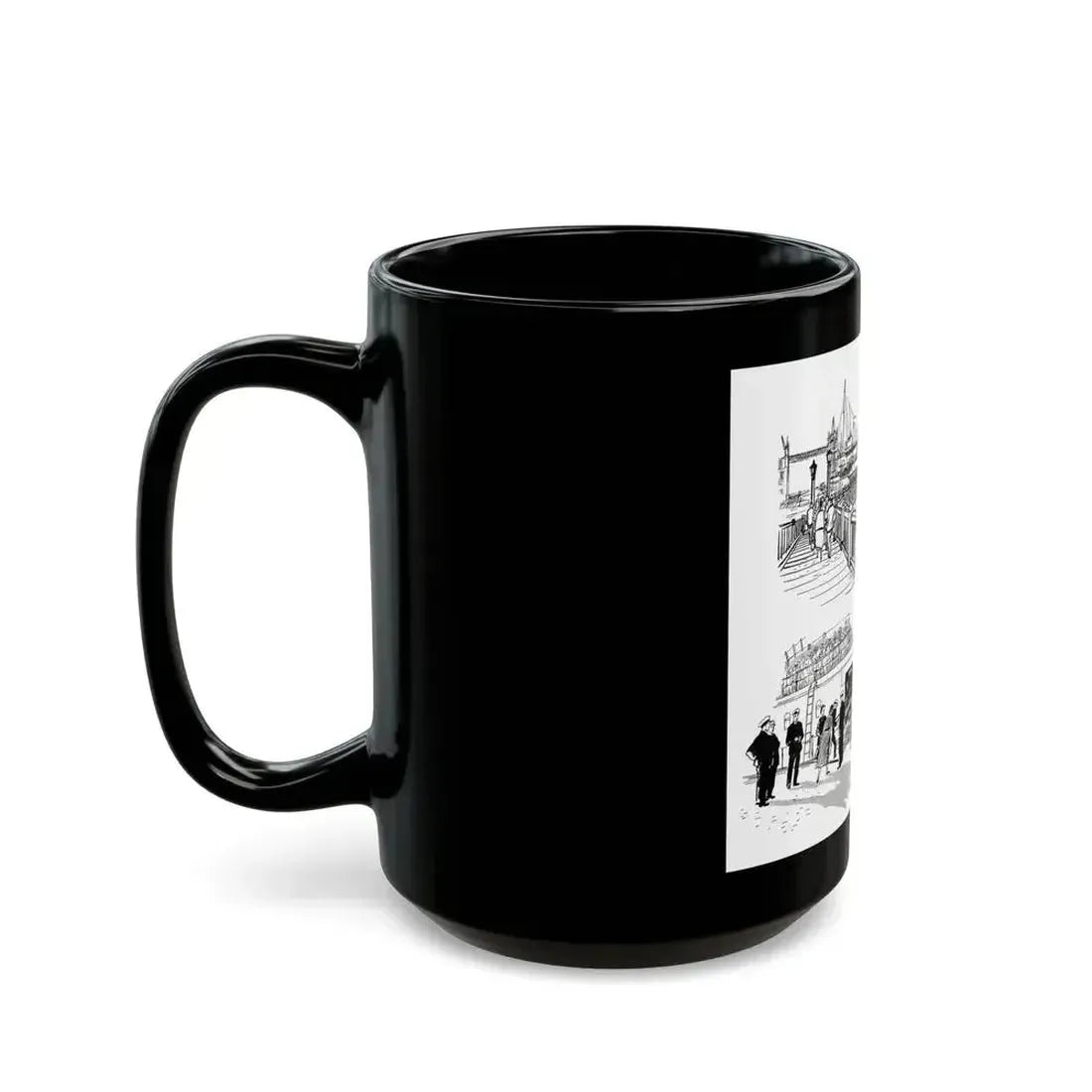 Cruising Down The River. From Courier, 1950 - Black Coffee Mug - Go Mug Yourself
