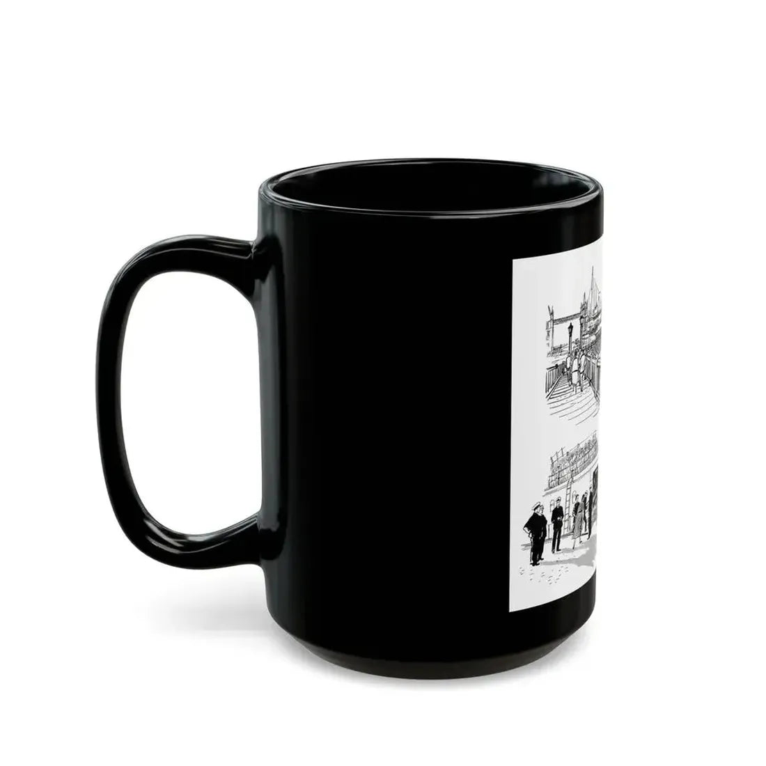 Cruising Down The River. From Courier, 1950 - Black Coffee Mug - Go Mug Yourself