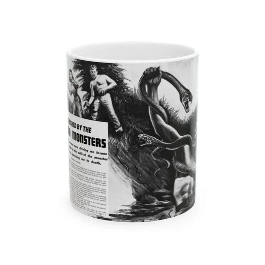 Crushed by the Congo Monster, Man's Daring, December 1960 - White Coffee Mug 11oz - Go Mug Yourself
