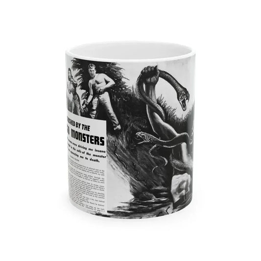 Crushed by the Congo Monster, Man's Daring, December 1960 - White Coffee Mug 11oz - Go Mug Yourself