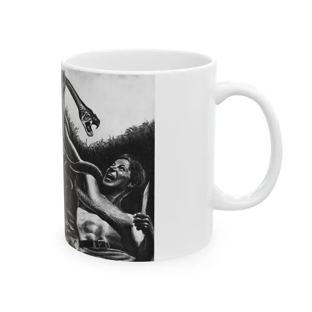Crushed by the Congo Monster, Man's Daring, December 1960 - White Coffee Mug - Go Mug Yourself
