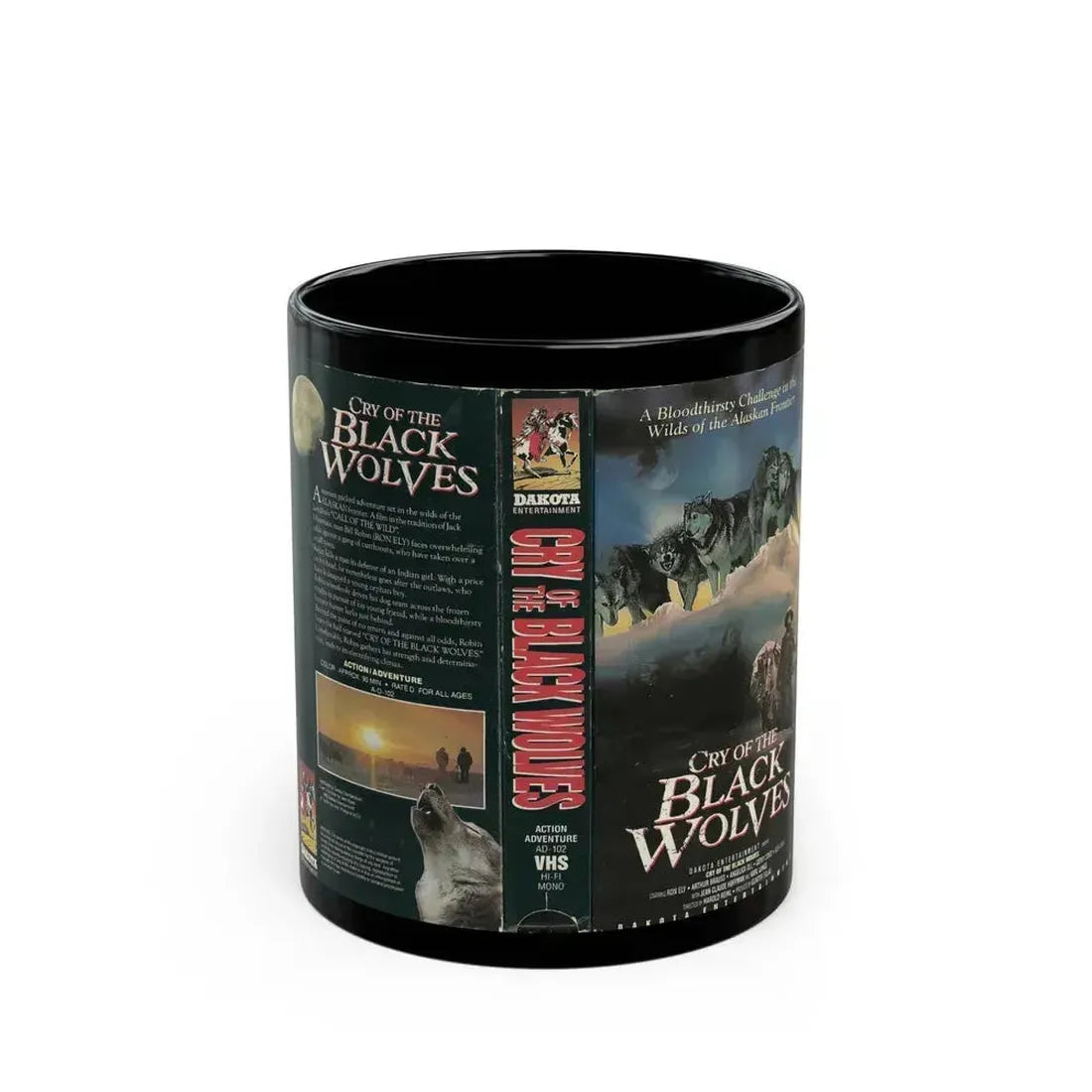CRY OF THE BLACK WOLVES (VHS COVER) - Black Coffee Mug 11oz - Go Mug Yourself