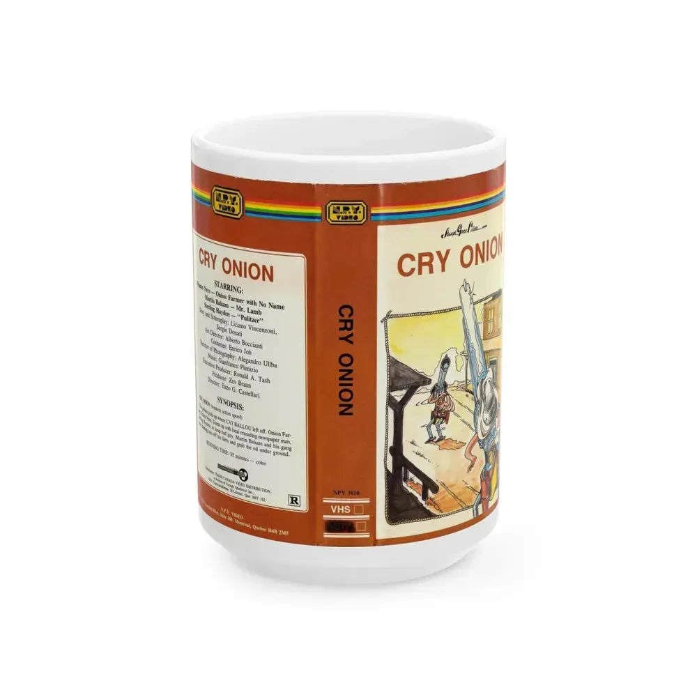 CRY ONION (VHS COVER) - White Coffee Mug 15oz - Go Mug Yourself