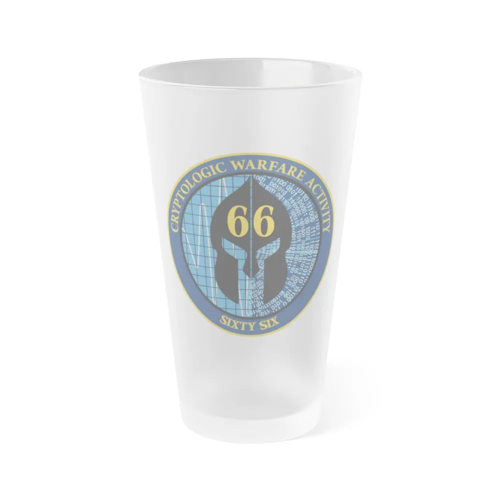 Cryptologic Warfare Activity 66 (U.S. Navy) Frosted Pint Glass 16oz-Go Mug Yourself