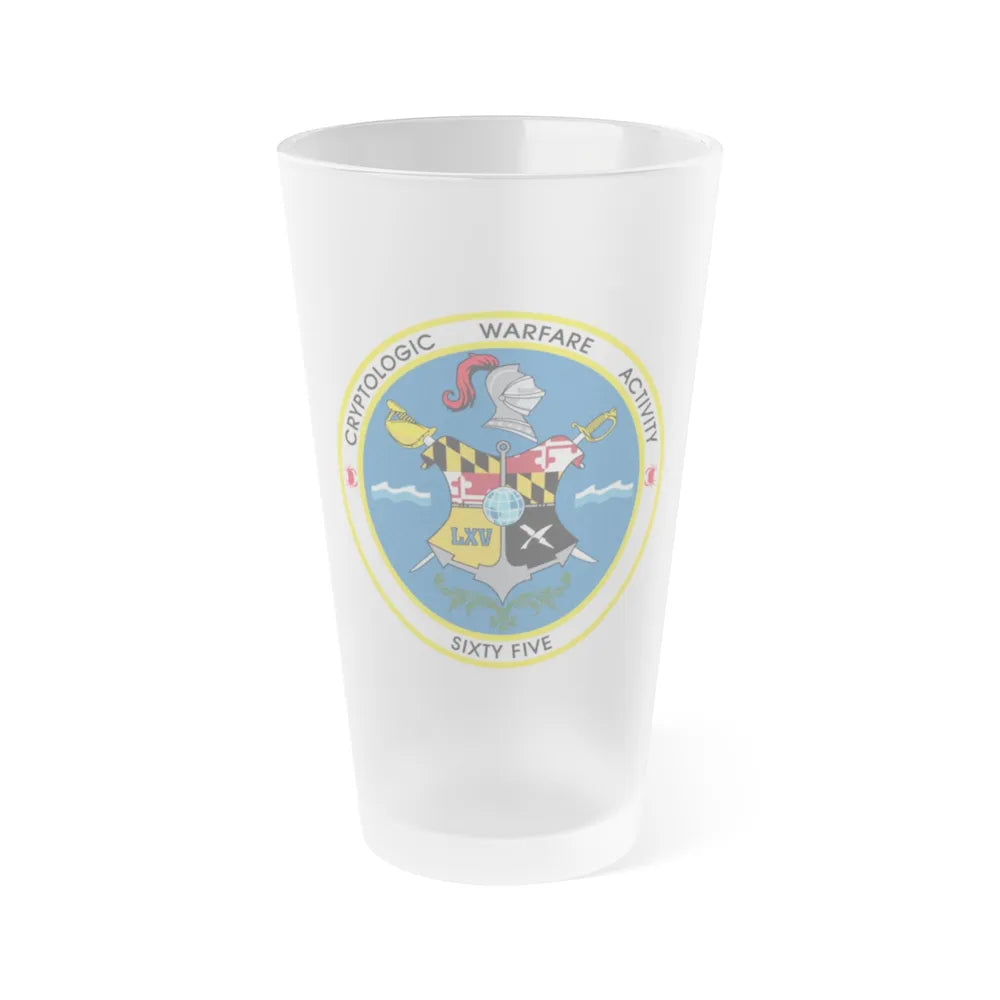 Cryptologic Warfare Activity Sixty Five (U.S. Navy) Frosted Pint Glass 16oz-Go Mug Yourself