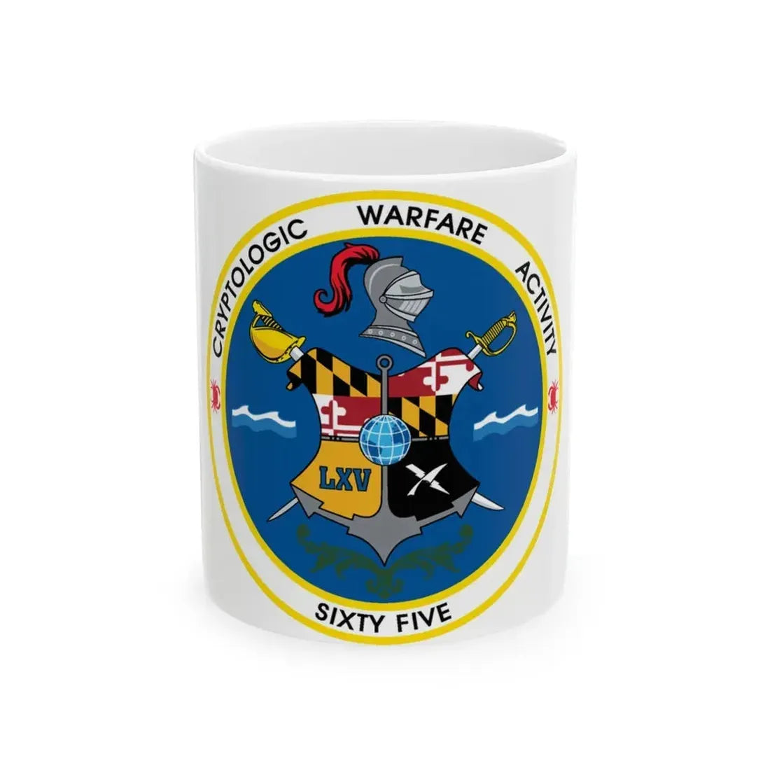 Cryptologic Warfare Activity Sixty Five (U.S. Navy) White Coffee Mug 11oz - Go Mug Yourself