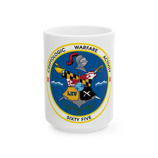 Cryptologic Warfare Activity Sixty Five (U.S. Navy) White Coffee Mug 15oz - Go Mug Yourself
