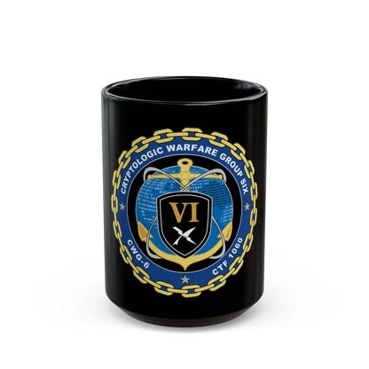 Cryptologic Warfare Group Six CWG 6 CTF 1060 (U.S. Navy) Black Coffee Mug-15oz-Go Mug Yourself