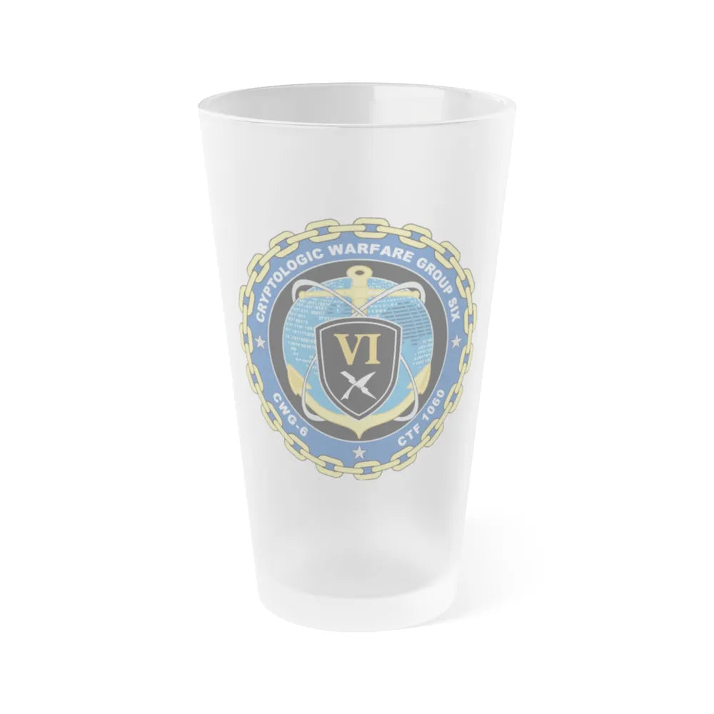 Cryptologic Warfare Group Six CWG 6 CTF 1060 (U.S. Navy) Frosted Pint Glass 16oz-Go Mug Yourself