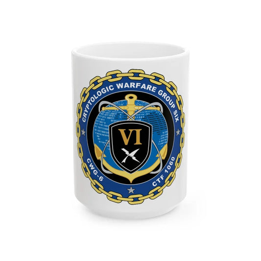 Cryptologic Warfare Group Six CWG 6 CTF 1060 (U.S. Navy) White Coffee Mug-15oz-Go Mug Yourself