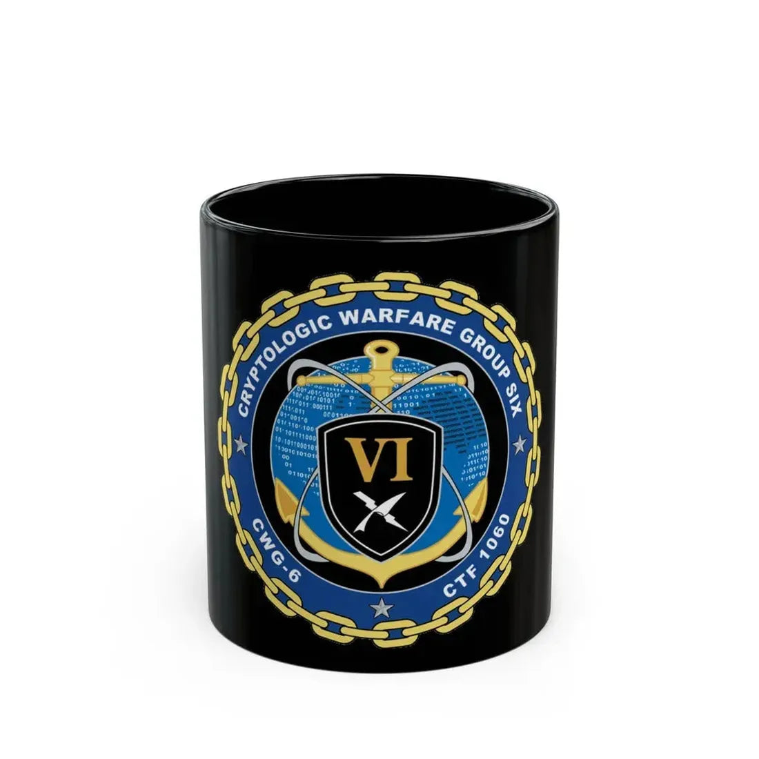Cryptologic Warfare Group Six CWG 6 CTF 1060 (U.S. Navy) Black Coffee Mug 11oz - Go Mug Yourself