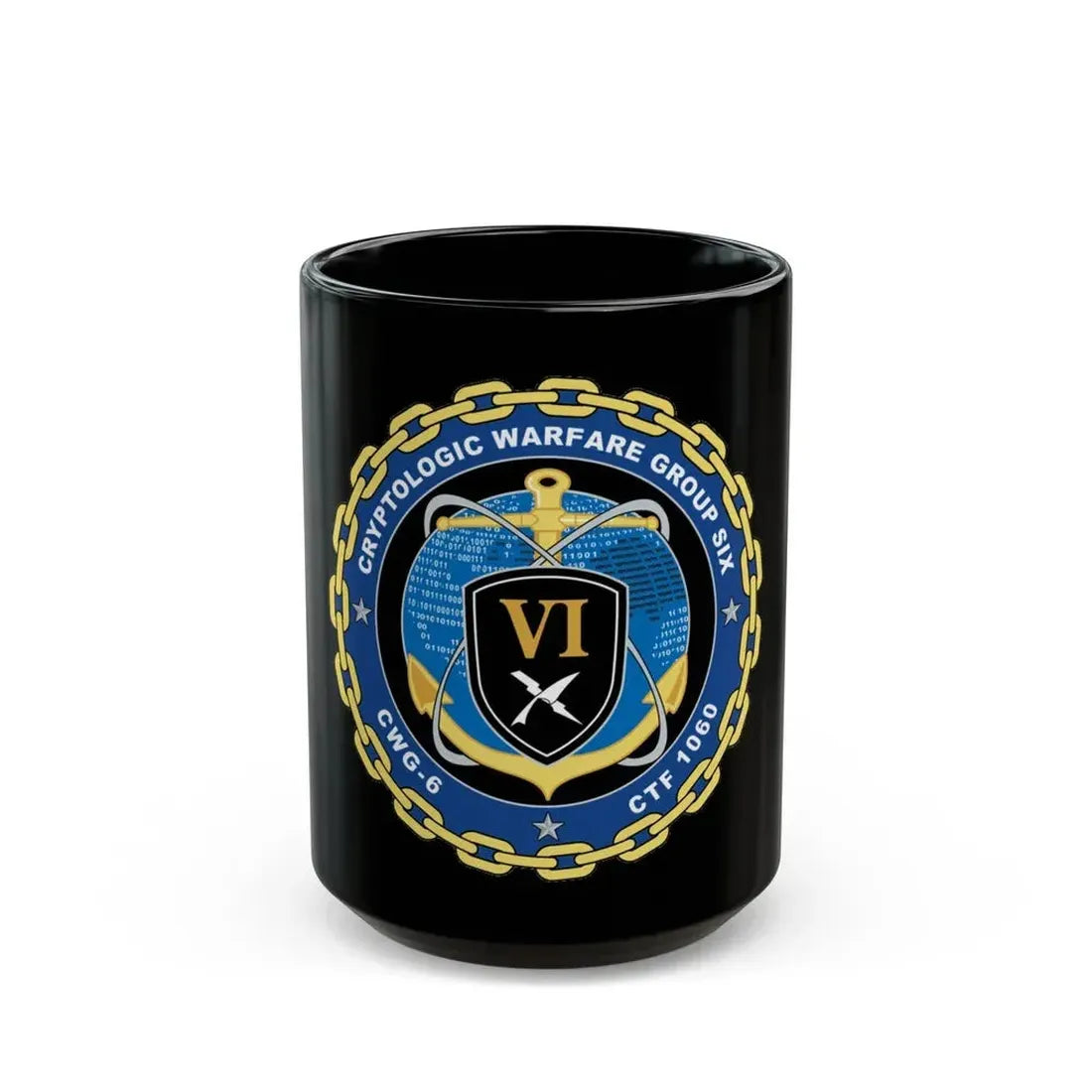 Cryptologic Warfare Group Six CWG 6 CTF 1060 (U.S. Navy) Black Coffee Mug 15oz - Go Mug Yourself