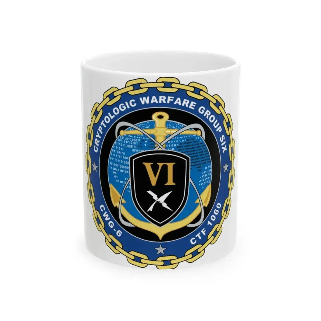 Cryptologic Warfare Group Six CWG 6 CTF 1060 (U.S. Navy) White Coffee Mug 11oz - Go Mug Yourself