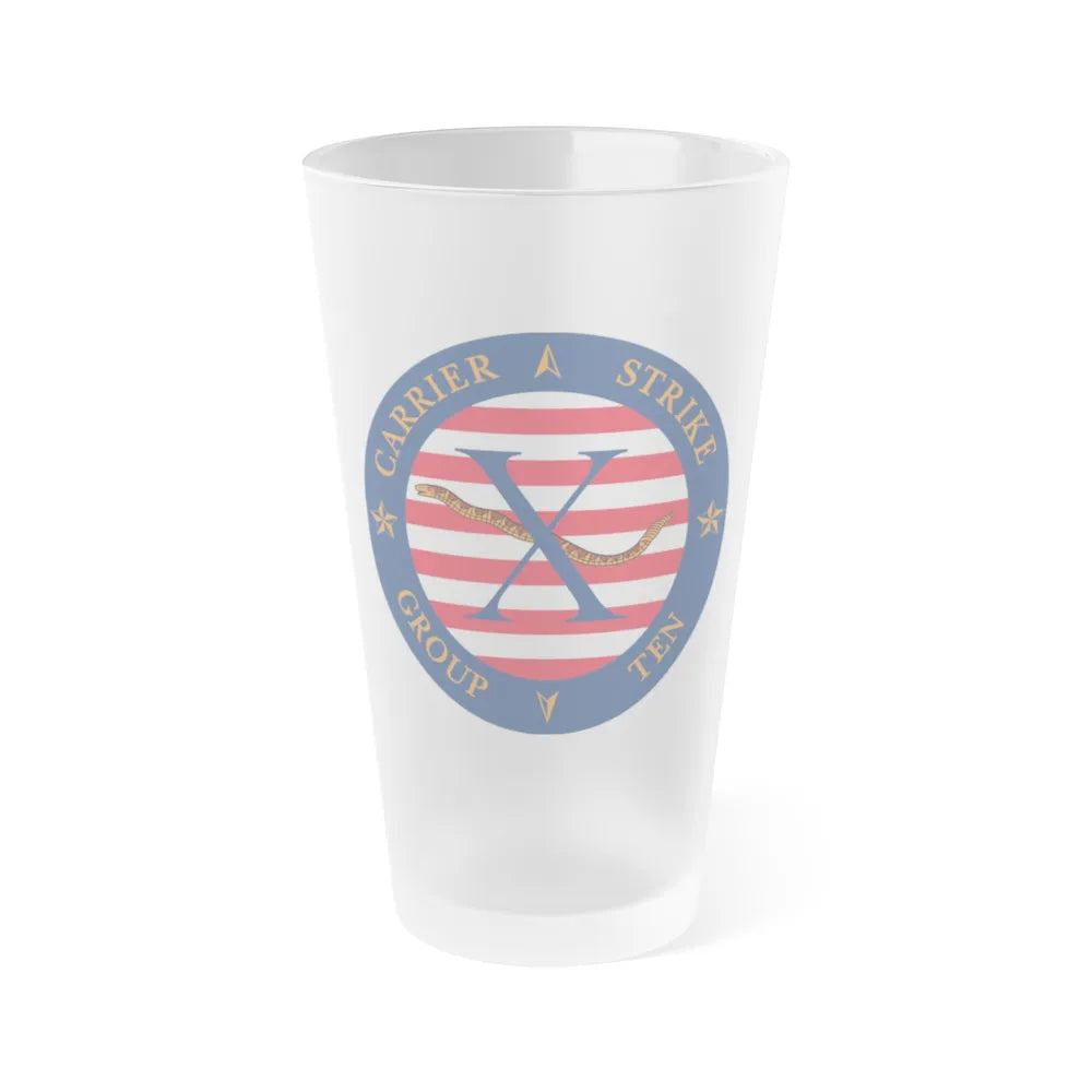 CSG 10 (U.S. Navy) Frosted Pint Glass 16oz-Go Mug Yourself