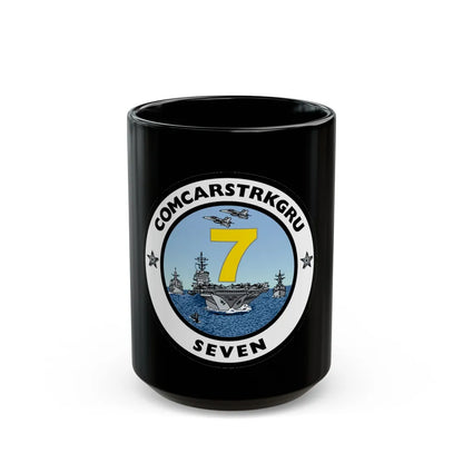 CSG 7 Carrier Strike Group Seven COMCARSTRKGRU SEVEN (U.S. Navy) Black Coffee Mug-15oz-Go Mug Yourself