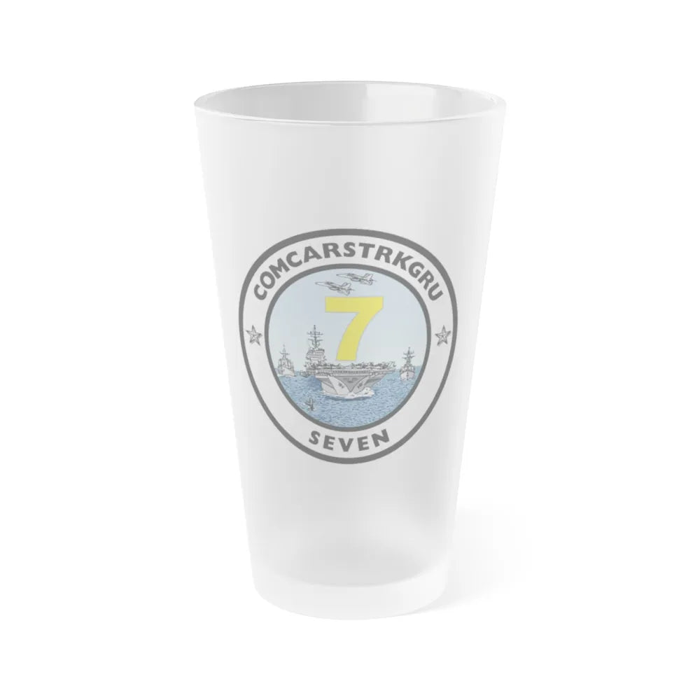 CSG 7 Carrier Strike Group Seven COMCARSTRKGRU SEVEN (U.S. Navy) Frosted Pint Glass 16oz-Go Mug Yourself