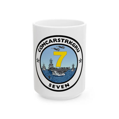 CSG 7 Carrier Strike Group Seven COMCARSTRKGRU SEVEN (U.S. Navy) White Coffee Mug-15oz-Go Mug Yourself