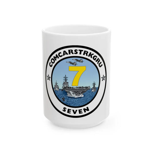 CSG 7 Carrier Strike Group Seven COMCARSTRKGRU SEVEN (U.S. Navy) White Coffee Mug-15oz-Go Mug Yourself