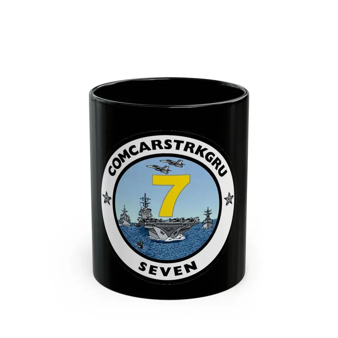 CSG 7 Carrier Strike Group Seven COMCARSTRKGRU SEVEN (U.S. Navy) Black Coffee Mug 11oz - Go Mug Yourself