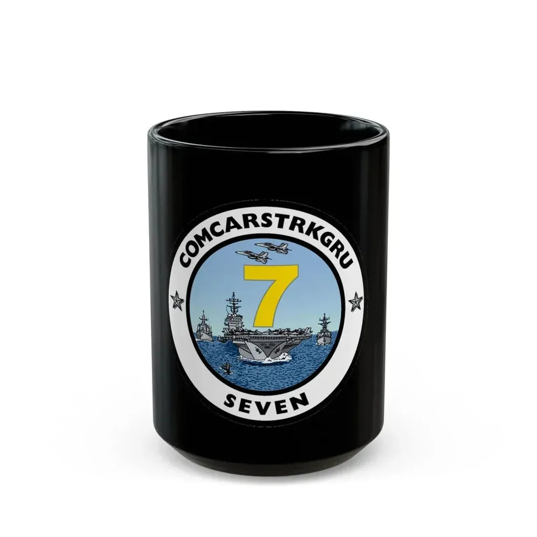 CSG 7 Carrier Strike Group Seven COMCARSTRKGRU SEVEN (U.S. Navy) Black Coffee Mug 15oz - Go Mug Yourself