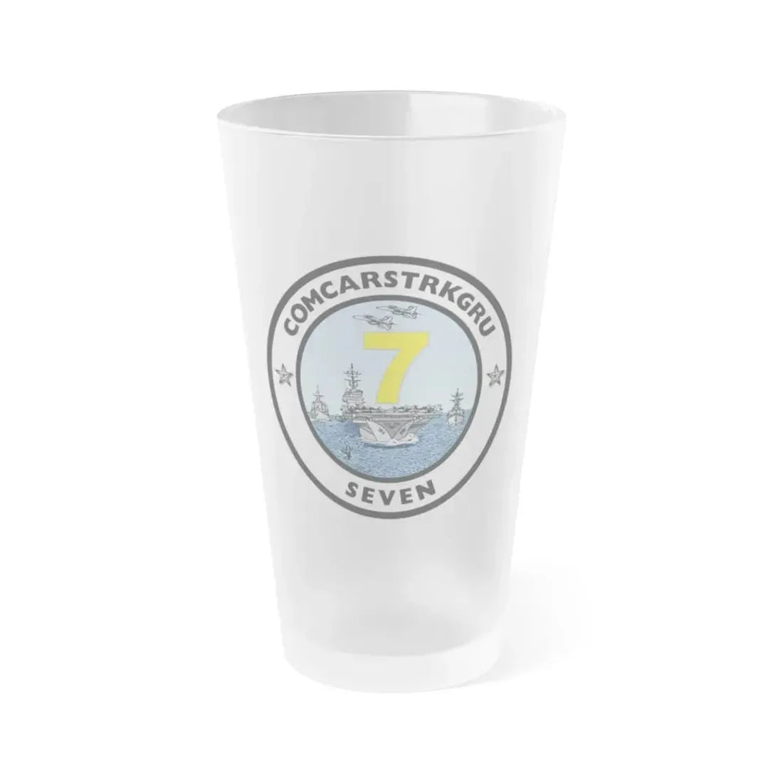 CSG 7 Carrier Strike Group Seven COMCARSTRKGRU SEVEN (U.S. Navy) Frosted Pint Glass 16oz Default Title - Go Mug Yourself