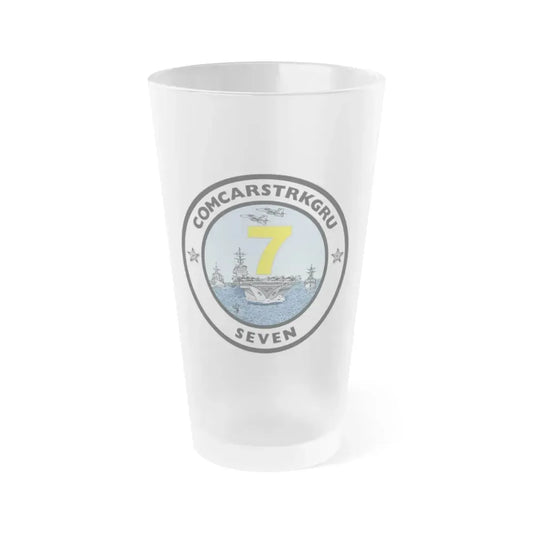 CSG 7 Carrier Strike Group Seven COMCARSTRKGRU SEVEN (U.S. Navy) Frosted Pint Glass 16oz Default Title - Go Mug Yourself
